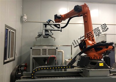 淀粉自動拆垛機 移動式拆垛機工作現場