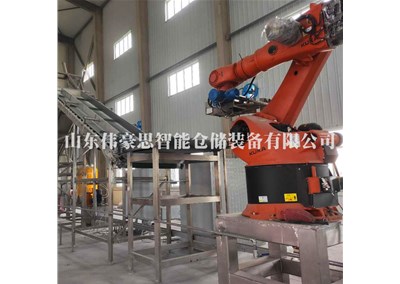 尿素全自動拆垛拆包設(shè)備 機械手拆垛機客戶現(xiàn)場