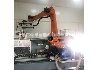炭黑全自動拆垛機械手 智能拆垛拆包設備工作中